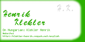 henrik klekler business card